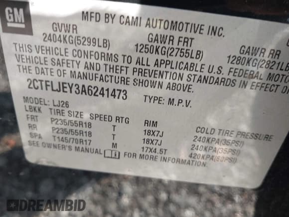 ✅ 2010 GMC Terrain SLT-2 • VIN: 2CTFLJEY3A6241473 • Lot: 42874682. Listed on IAAI with 113,189 mi. Free auction sales archive from the USA and detailed vehicle history report at DreamBid. Image 9.