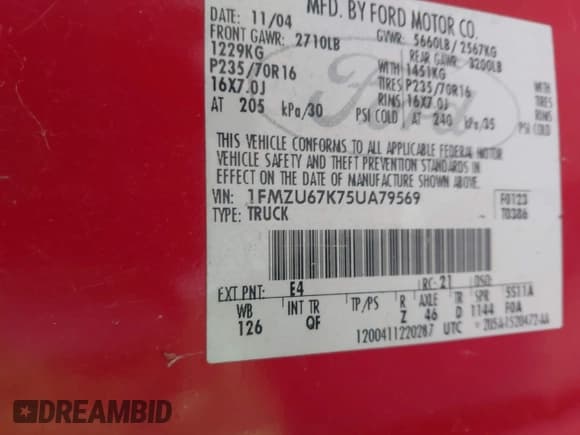 ✅ 2005 Ford Explorer Sport Trac XLS • VIN: 1FMZU67K75UA79569 • Лот: 41842068. Опубликован ранее на IAAI с пробегом 212 991 миль. Бесплатный доступ к архиву аукционных продаж из США и подробный отчёт об истории автомобиля на DreamBid. Изображение 9.