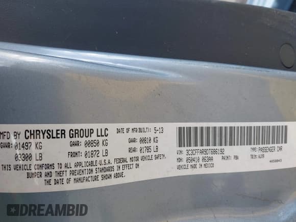 ✅ 2013 FIAT 500 Pop • VIN: 3C3CFFAR9DT686192 • Лот: 43686951. Опубликован ранее на IAAI с пробегом 42 950 миль. Бесплатный доступ к архиву аукционных продаж из США и подробный отчёт об истории автомобиля на DreamBid. Изображение 9.