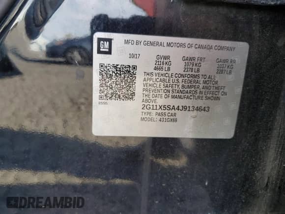 2018 Chevrolet Impala LS with VIN 2G11X5SA4J9134643, listed as a Copart auction lot 79091554 with 139,758 mi miles and Salvage title. Bid and sale history available at DreamBid. Image 12.