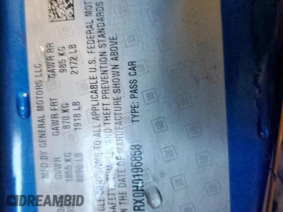 ✅ 2017 Chevrolet Camaro 1LT • VIN: 1G1FB1RX0H0196858 • Lot: 90332415. Listed on Copart with 165,669 mi. Free auction sales archive from the USA and detailed vehicle history report at DreamBid. Image 12.