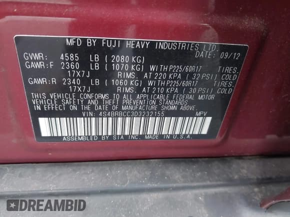 ✅ 2013 Subaru Outback Premium • VIN: 4S4BRBCC3D3232155 • Лот: 43827339. Опубликован ранее на IAAI с пробегом 161 461 миль. Бесплатный доступ к архиву аукционных продаж из США и подробный отчёт об истории автомобиля на DreamBid. Изображение 9.