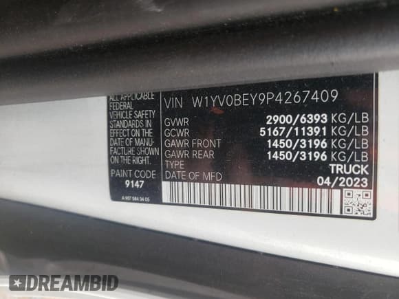 ✅ 2023 Mercedes-Benz Metris Cargo • VIN: W1YV0BEY9P4267409 • Лот: 51648415. Опубликован ранее на Copart с пробегом 10 525 миль. Бесплатный доступ к архиву аукционных продаж из США и подробный отчёт об истории автомобиля на DreamBid. Изображение 13.