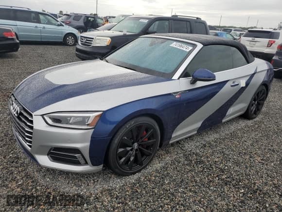 ✅ 2018 Audi A5 Cabriolet Prestige • VIN: WAU2NGF53JN013817 • Lot: 74196474. Listed on Copart with Not provided. Free auction sales archive from the USA and detailed vehicle history report at DreamBid. Image 1.