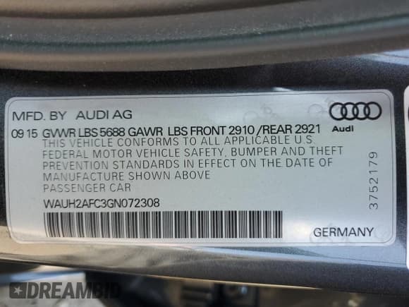 ✅ 2016 Audi S6 Prestige • VIN: WAUH2AFC3GN072308 • Lot: 67609265. Wystawiony na Copart z przebiegiem Nie podano. Bezpłatny archiwum sprzedaży aukcyjnych z USA i szczegółowy raport historii pojazdu na DreamBid. Zdjęcie 12.