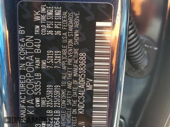 ✅ 2024 Kia EV6 Wind • VIN: KNDC34LA0R5183688 • Лот: 70425644. Опубликован ранее на Copart с пробегом 2 300 миль. Бесплатный доступ к архиву аукционных продаж из США и подробный отчёт об истории автомобиля на DreamBid. Изображение 13.