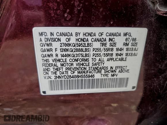 ✅ 2008 Acura MDX Technology • VIN: 2HNYD28408H555946 • Lot: 95488935. Wystawiony na Copart z przebiegiem 287 755 mil. Bezpłatny archiwum sprzedaży aukcyjnych z USA i szczegółowy raport historii pojazdu na DreamBid. Zdjęcie 13.
