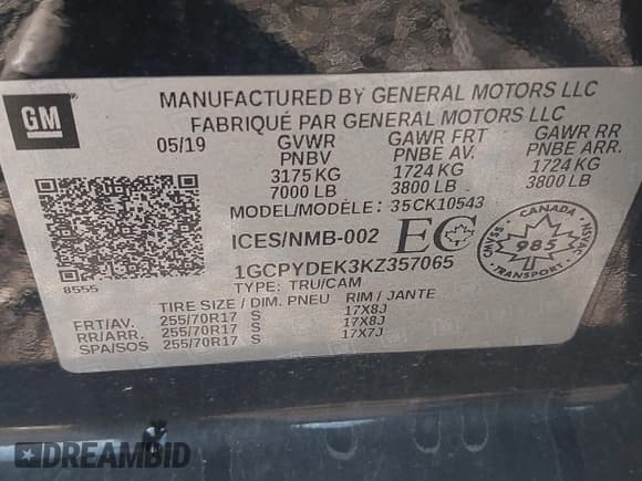 ✅ 2019 Chevrolet Silverado 1500 LT • VIN: 1GCPYDEK3KZ357065 • Lot: 43402770. Wystawiony na IAAI z przebiegiem 91 459 mil. Bezpłatny archiwum sprzedaży aukcyjnych z USA i szczegółowy raport historii pojazdu na DreamBid. Zdjęcie 9.