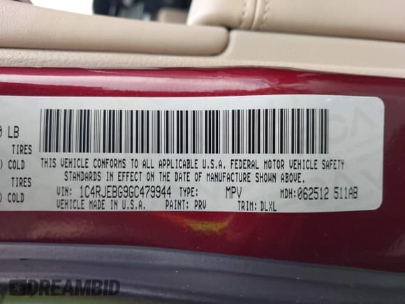 ✅ 2016 Jeep Grand Cherokee Limited • VIN: 1C4RJEBG9GC479944 • Lot: 43718914. Listed on IAAI with 135,733 mi. Free auction sales archive from the USA and detailed vehicle history report at DreamBid. Image 9.