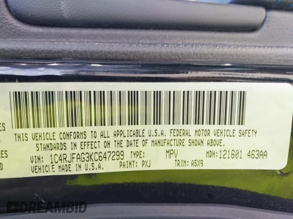 ✅ 2019 Jeep Grand Cherokee Upland • VIN: 1C4RJFAG3KC647299 • Lot: 42159031. Listed on IAAI with 78,023 mi. Free auction sales archive from the USA and detailed vehicle history report at DreamBid. Image 9.