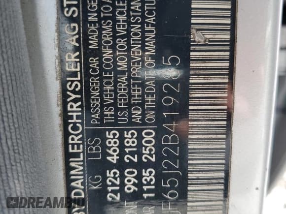 ✅ 2002 Mercedes-Benz E 320 • VIN: WDBJF65J22B419285 • Lot: 60870835. Wystawiony na Copart z przebiegiem 197 365 mil. Bezpłatny archiwum sprzedaży aukcyjnych z USA i szczegółowy raport historii pojazdu na DreamBid. Zdjęcie 12.