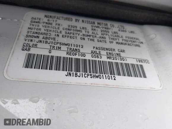 ✅ 2017 Nissan Rogue S • VIN: JN1BJ1CP5HW011012 • Лот: 42499418. Опубликован ранее на IAAI с пробегом 87 863 миль. Бесплатный доступ к архиву аукционных продаж из США и подробный отчёт об истории автомобиля на DreamBid. Изображение 9.