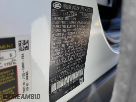 ✅ 2018 Land Rover Discovery HSE • VIN: SALRR2RV3JA049303 • Lot: 67850765. Wystawiony na Copart z przebiegiem 44 663 mil. Bezpłatny archiwum sprzedaży aukcyjnych z USA i szczegółowy raport historii pojazdu na DreamBid. Zdjęcie 13.