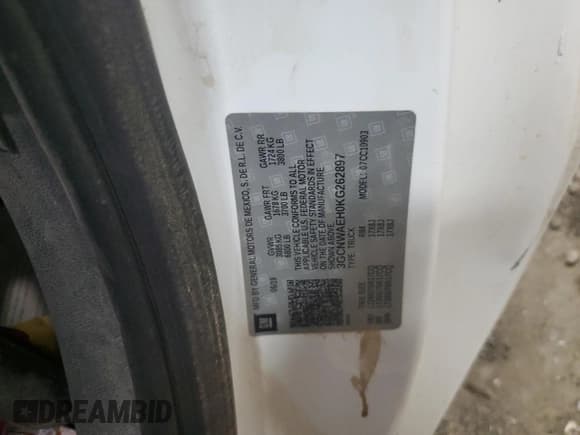 ✅ 2019 Chevrolet Silverado 1500 Work Truck • VIN: 3GCNWAEH0KG262897 • Lot: 65757564. Wystawiony na Copart z przebiegiem Nie podano. Bezpłatny archiwum sprzedaży aukcyjnych z USA i szczegółowy raport historii pojazdu na DreamBid. Zdjęcie 13.