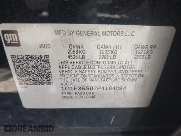 ✅ 2023 Chevrolet Bolt EV 2LT • VIN: 1G1FX6S07P4184094 • Lot: 42032371. Wystawiony na IAAI z przebiegiem 38 872 mil. Bezpłatny archiwum sprzedaży aukcyjnych z USA i szczegółowy raport historii pojazdu na DreamBid. Zdjęcie 9.