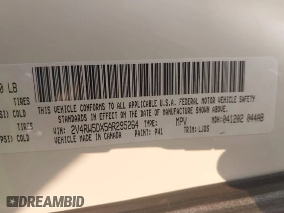 ✅ 2010 Volkswagen Routan SEL • VIN: 2V4RW5DX5AR295264 • Lot: 42871295. Wystawiony na IAAI z przebiegiem 125 541 mil. Bezpłatny archiwum sprzedaży aukcyjnych z USA i szczegółowy raport historii pojazdu na DreamBid. Zdjęcie 9.