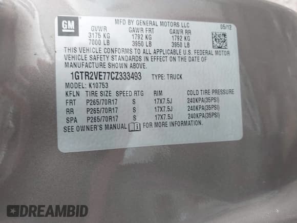 ✅ 2012 GMC Sierra 1500 SLE • VIN: 1GTR2VE77CZ333493 • Лот: 43629482. Опубликован ранее на IAAI с пробегом Не указан. Бесплатный доступ к архиву аукционных продаж из США и подробный отчёт об истории автомобиля на DreamBid. Изображение 9.