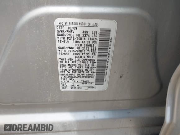 ✅ 2010 Nissan Rogue SL • VIN: JN8AS5MV8AW603203 • Лот: 39967900. Опубликован ранее на IAAI с пробегом 123 239 миль. Бесплатный доступ к архиву аукционных продаж из США и подробный отчёт об истории автомобиля на DreamBid. Изображение 9.