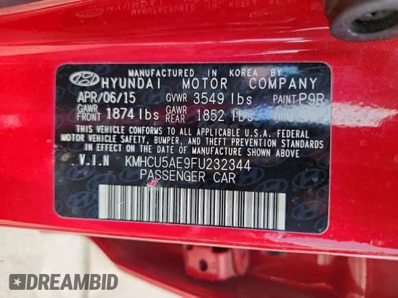 ✅ 2015 Hyundai Accent Sport • VIN: KMHCU5AE9FU232344 • Lot: 60109475. Wystawiony na Copart z przebiegiem 89 261 mil. Bezpłatny archiwum sprzedaży aukcyjnych z USA i szczegółowy raport historii pojazdu na DreamBid. Zdjęcie 12.