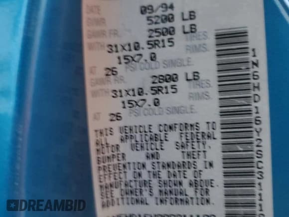 ✅ 1995 Nissan Frontier SE • VIN: 1N6HD16Y2SC311180 • Лот: 48068145. Опубликован ранее на Copart с пробегом 222 752 миль. Бесплатный доступ к архиву аукционных продаж из США и подробный отчёт об истории автомобиля на DreamBid. Изображение 12.