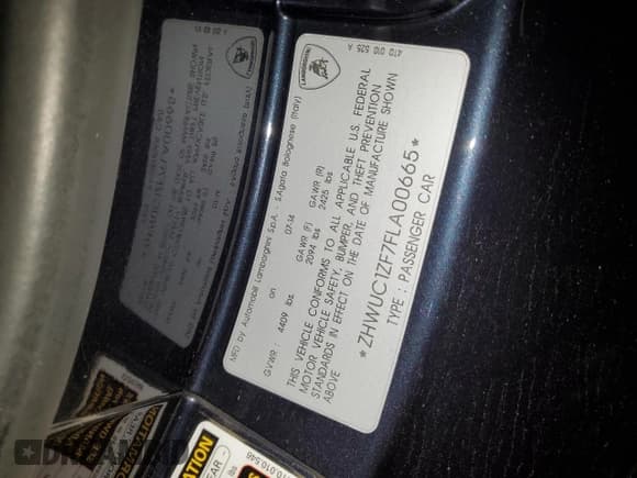 ✅ 2015 Lamborghini Huracan • VIN: ZHWUC1ZF7FLA00665 • Lot: 78672804. Listed on Copart with 94,831 mi. Free auction sales archive from the USA and detailed vehicle history report at DreamBid. Image 14.