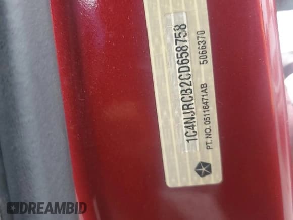 ✅ 2012 Jeep Patriot Limited • VIN: 1C4NJRCB2CD658758 • Lot: 81916764. Listed on Copart with 104,234 mi. Free auction sales archive from the USA and detailed vehicle history report at DreamBid. Image 13.