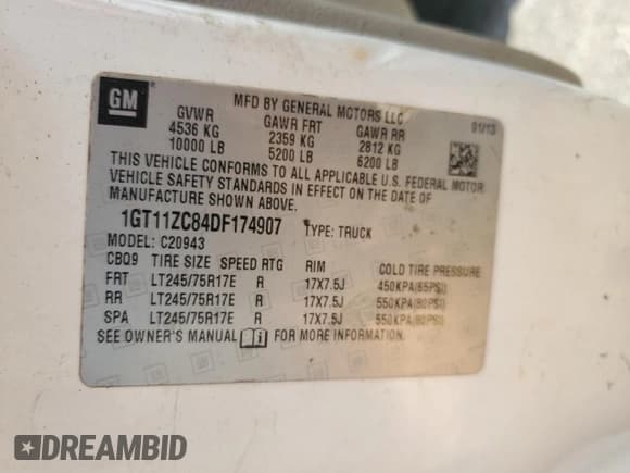 ✅ 2013 GMC Sierra 1500 • VIN: 1GT11ZC84DF174907 • Лот: 84462865. Опубликован ранее на Copart с пробегом 203 810 миль. Бесплатный доступ к архиву аукционных продаж из США и подробный отчёт об истории автомобиля на DreamBid. Изображение 12.