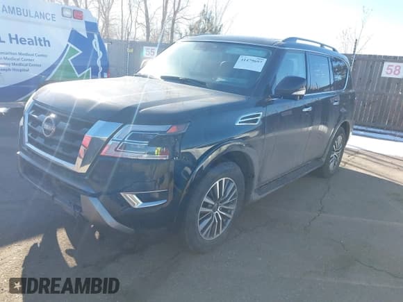 ✅ 2023 Nissan Armada SL • VIN: JN8AY2BB6P9835277 • Lot: 41479697. Listed on IAAI with 58,678 mi. Free auction sales archive from the USA and detailed vehicle history report at DreamBid. Image 2.