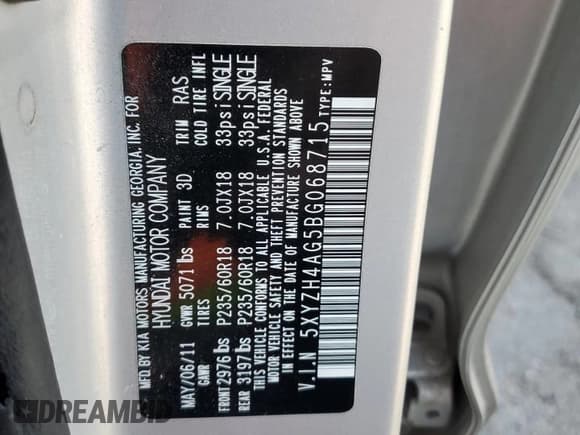 ✅ 2011 Hyundai Santa Fe SE • VIN: 5XYZH4AG5BG068715 • Lot: 86111454. Listed on Copart with 196,031 mi. Free auction sales archive from the USA and detailed vehicle history report at DreamBid. Image 10.