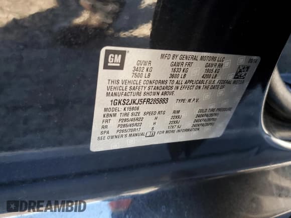 ✅ 2015 GMC Yukon XL Denali • VIN: 1GKS2JKJ5FR285883 • Lot: 80696755. Wystawiony na Copart z przebiegiem 153 185 mil. Bezpłatny archiwum sprzedaży aukcyjnych z USA i szczegółowy raport historii pojazdu na DreamBid. Zdjęcie 13.