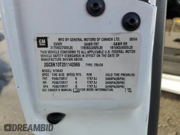✅ 2005 Chevrolet Silverado 1500 Z71 • VIN: 2GCEK13T251142969 • Лот: 79719894. Опубликован ранее на Copart с пробегом 182 787 миль. Бесплатный доступ к архиву аукционных продаж из США и подробный отчёт об истории автомобиля на DreamBid. Изображение 12.