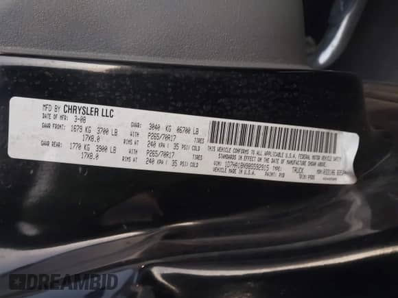 2008 Dodge 1500 SLT z VIN 1D7HA18N98S592915, wystawiony jako IAAI lot #43185591 z przebiegiem 150 584 mil mil oraz . Historia ofert i sprzedaży dostępna na DreamBid. Obrazek 9.