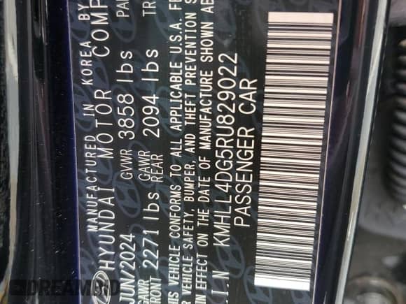 2024 Hyundai Elantra SE with VIN KMHLL4DG5RU829022, listed as a Copart auction lot 81814925 with 16,585 mi miles and Salvage title. Bid and sale history available at DreamBid. Image 13.