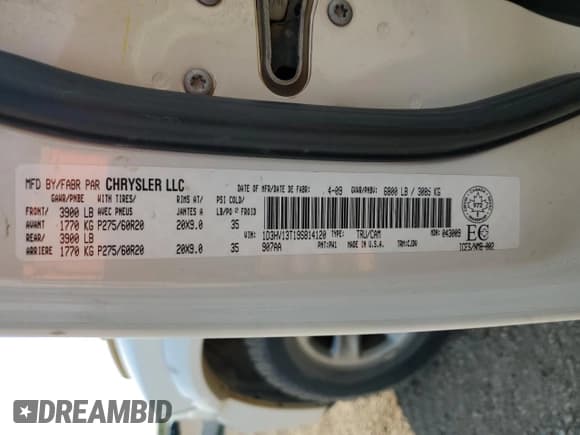 ✅ 2009 Dodge 1500 Laramie • VIN: 1D3HV13T19S814120 • Lot: 59569945. Wystawiony na Copart z przebiegiem 355 443 mil. Bezpłatny archiwum sprzedaży aukcyjnych z USA i szczegółowy raport historii pojazdu na DreamBid. Zdjęcie 12.