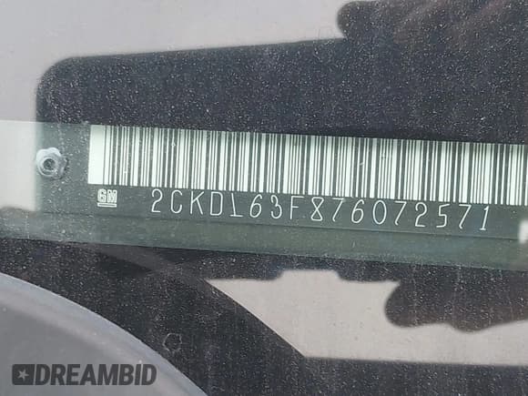 ✅ 2007 Pontiac Torrent • VIN: 2CKDL63F876072571 • Lot: 43797192. Listed on IAAI with 244,128 mi. Free auction sales archive from the USA and detailed vehicle history report at DreamBid. Image 9.