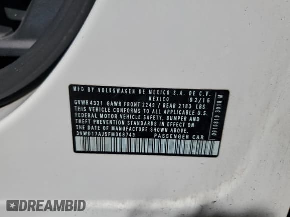 ✅ 2015 Volkswagen Jetta SE • VIN: 3VWD17AJ5FM308749 • Lot: 80413125. Wystawiony na Copart z przebiegiem 118 303 mil. Bezpłatny archiwum sprzedaży aukcyjnych z USA i szczegółowy raport historii pojazdu na DreamBid. Zdjęcie 13.