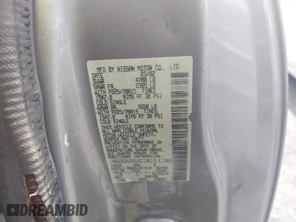 ✅ 2002 Nissan Frontier XE • VIN: 1N6DD26S62C361130 • Lot: 42549245. Listed on IAAI with 312,432 mi. Free auction sales archive from the USA and detailed vehicle history report at DreamBid. Image 9.