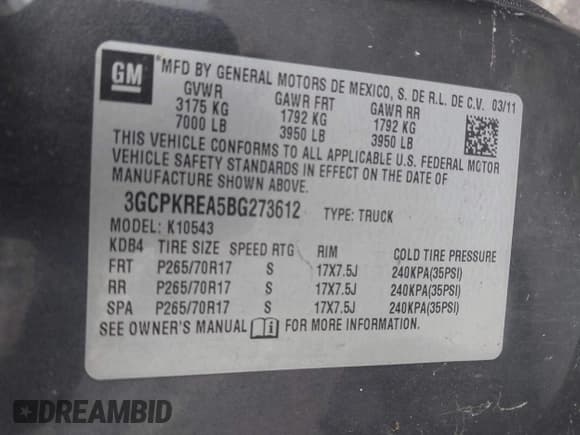 ✅ 2011 Chevrolet Silverado 1500 LS • VIN: 3GCPKREA5BG273612 • Lot: 43720013. Wystawiony na IAAI z przebiegiem 125 171 mil. Bezpłatny archiwum sprzedaży aukcyjnych z USA i szczegółowy raport historii pojazdu na DreamBid. Zdjęcie 9.