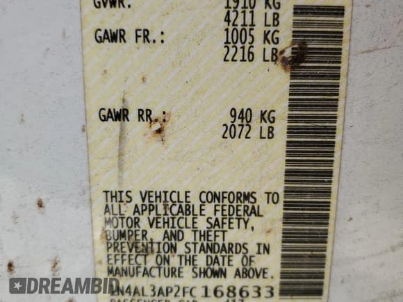 ✅ 2015 Nissan Altima S • VIN: 1N4AL3AP2FC168633 • Лот: 93668675. Опубликован ранее на Copart с пробегом 152 245 миль. Бесплатный доступ к архиву аукционных продаж из США и подробный отчёт об истории автомобиля на DreamBid. Изображение 12.