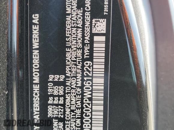 ✅ 2023 Toyota Supra 3.0 • VIN: WZ1DB0G02PW061229 • Лот: 46352594. Опубликован ранее на Copart с пробегом 6 478 миль. Бесплатный доступ к архиву аукционных продаж из США и подробный отчёт об истории автомобиля на DreamBid. Изображение 12.