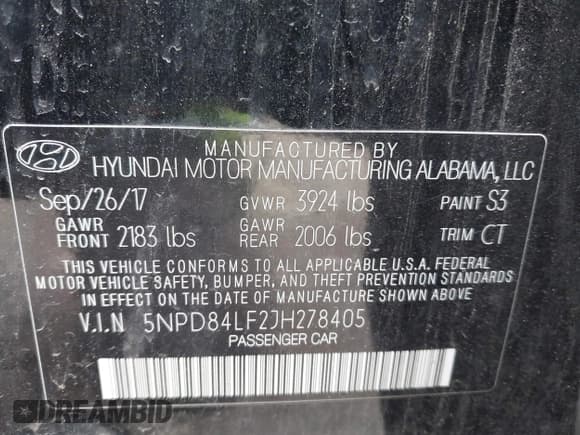 ✅ 2018 Hyundai Elantra Limited • VIN: 5NPD84LF2JH278405 • Lot: 42030366. Listed on IAAI with 55,996 mi. Free auction sales archive from the USA and detailed vehicle history report at DreamBid. Image 9.