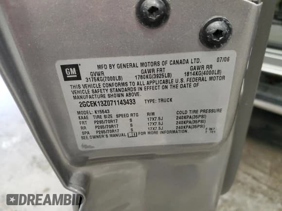 ✅ 2007 Chevrolet Silverado 1500 LT1 • VIN: 2GCEK13Z071143433 • Lot: 78452864. Listed on Copart with 141,448 mi. Free auction sales archive from the USA and detailed vehicle history report at DreamBid. Image 12.