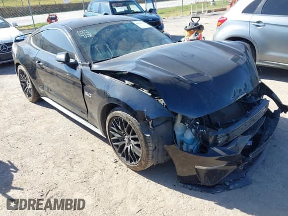 ✅ 2018 Ford Mustang GT • VIN: 1FA6P8CF5J5175651 • Lot: 43662495. Listed on IAAI with 100,620 mi. Free auction sales archive from the USA and detailed vehicle history report at DreamBid. Image 1.