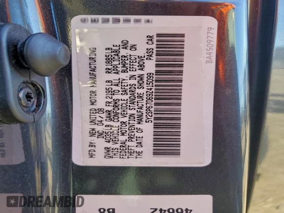✅ 2009 Pontiac Vibe 1SB • VIN: 5Y2SP67069Z415099 • Lot: 93952865. Wystawiony na Copart z przebiegiem 109 670 mil. Bezpłatny archiwum sprzedaży aukcyjnych z USA i szczegółowy raport historii pojazdu na DreamBid. Zdjęcie 12.