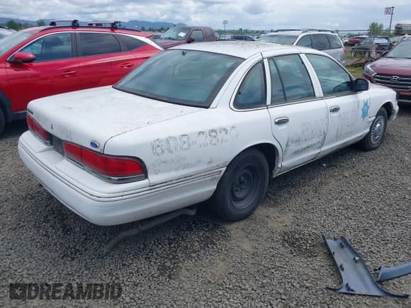 ✅ 1997 Ford Crown Victoria Police • VIN: 2FALP71W4VX172258 • Lot: 42280300. Wystawiony na IAAI z przebiegiem 265 464 mil. Bezpłatny archiwum sprzedaży aukcyjnych z USA i szczegółowy raport historii pojazdu na DreamBid. Zdjęcie 4.