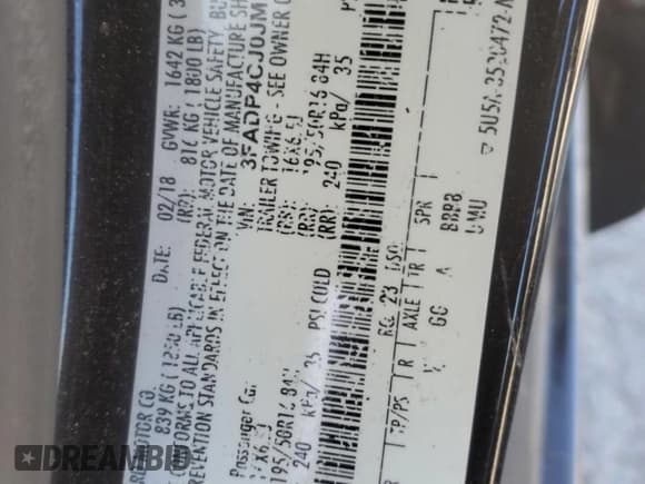 ✅ 2018 Ford Fiesta Titanium • VIN: 3FADP4CJ0JM113377 • Lot: 42337285. Listed on Copart with 135,309 mi. Free auction sales archive from the USA and detailed vehicle history report at DreamBid. Image 14.