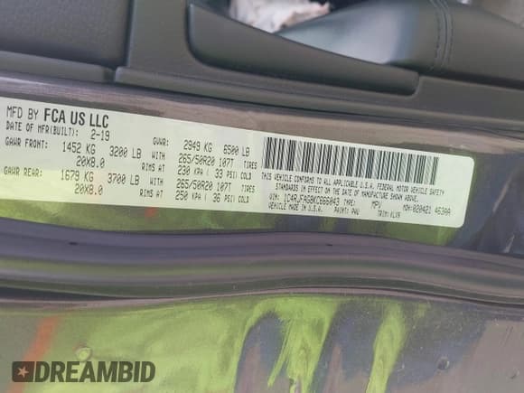 ✅ 2019 Jeep Grand Cherokee Upland • VIN: 1C4RJFAG8KC666043 • Lot: 42144331. Listed on IAAI with 62,937 mi. Free auction sales archive from the USA and detailed vehicle history report at DreamBid. Image 9.