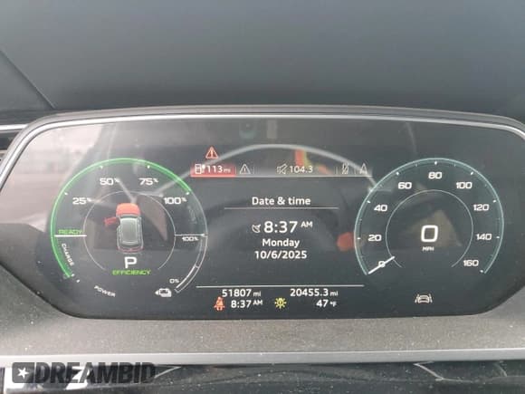 ✅ 2019 Audi e-tron Premium Plus • VIN: WA1LAAGE6KB008753 • Lot: 84604115. Listed on Copart with 51,807 mi. Free auction sales archive from the USA and detailed vehicle history report at DreamBid. Image 9.