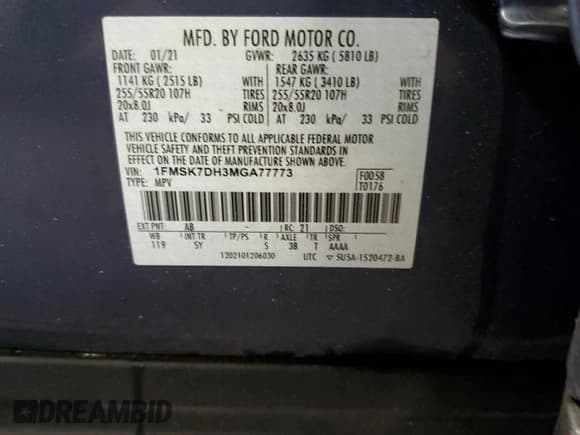 ✅ 2021 Ford Explorer XLT • VIN: 1FMSK7DH3MGA77773 • Lot: 90429055. Wystawiony na Copart z przebiegiem 106 467 mil. Bezpłatny archiwum sprzedaży aukcyjnych z USA i szczegółowy raport historii pojazdu na DreamBid. Zdjęcie 13.