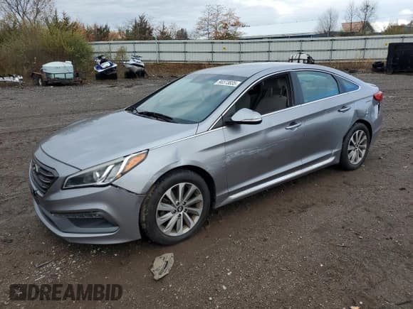 ✅ 2015 Hyundai Sonata Sport • VIN: 5NPE34AF7FH233599 • Lot: 90373835. Listed on Copart with 61,005 mi. Free auction sales archive from the USA and detailed vehicle history report at DreamBid. Image 1.